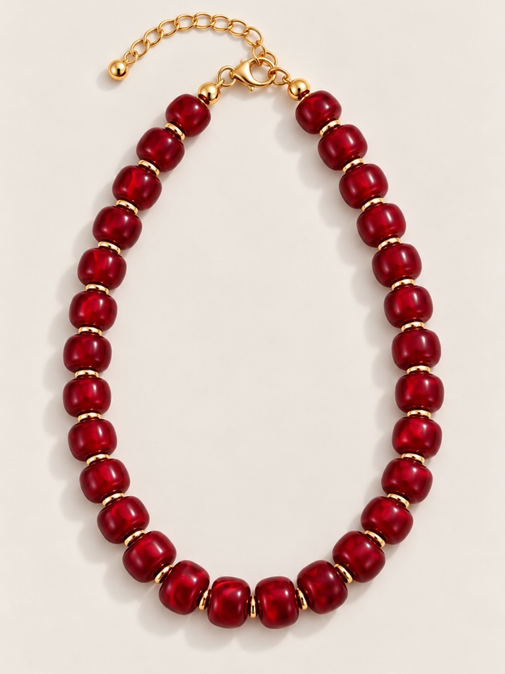 New! Cranberry Red Beaded Necklace NWOT